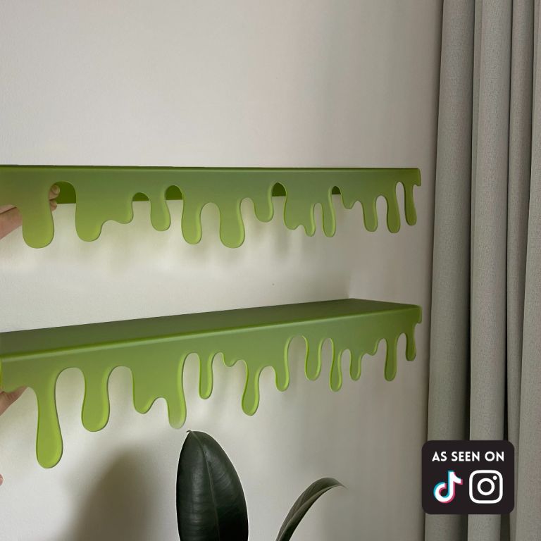 Drippy shelf set forest green matte - dopamine decor, recycled acrylic