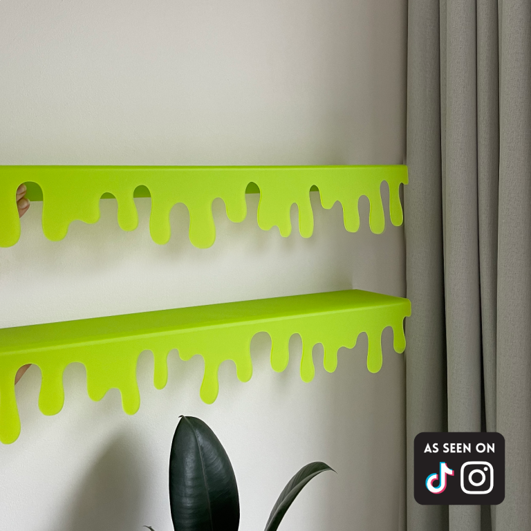 Drippy planken set limoen groen mat - dopamine decor, gerecycled acrylaat
